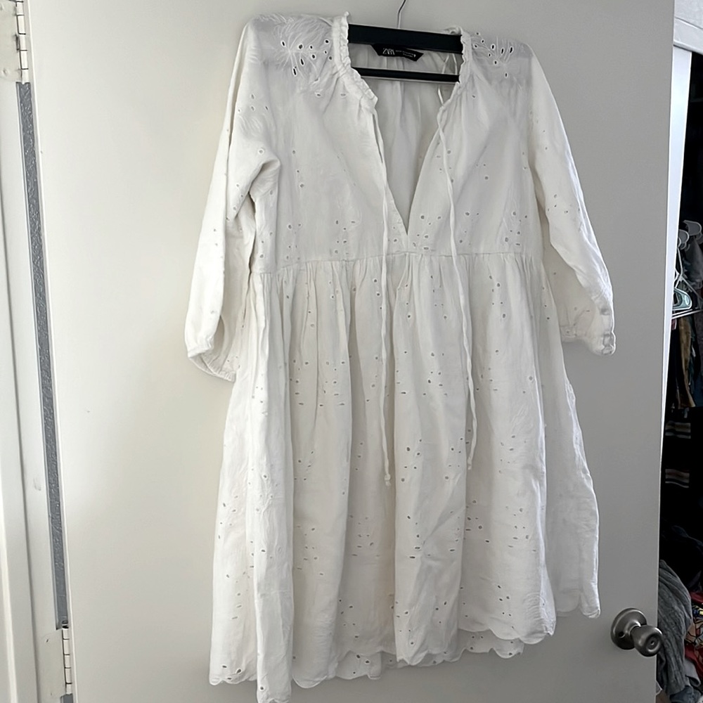 Zara eyelet white tunic/dress